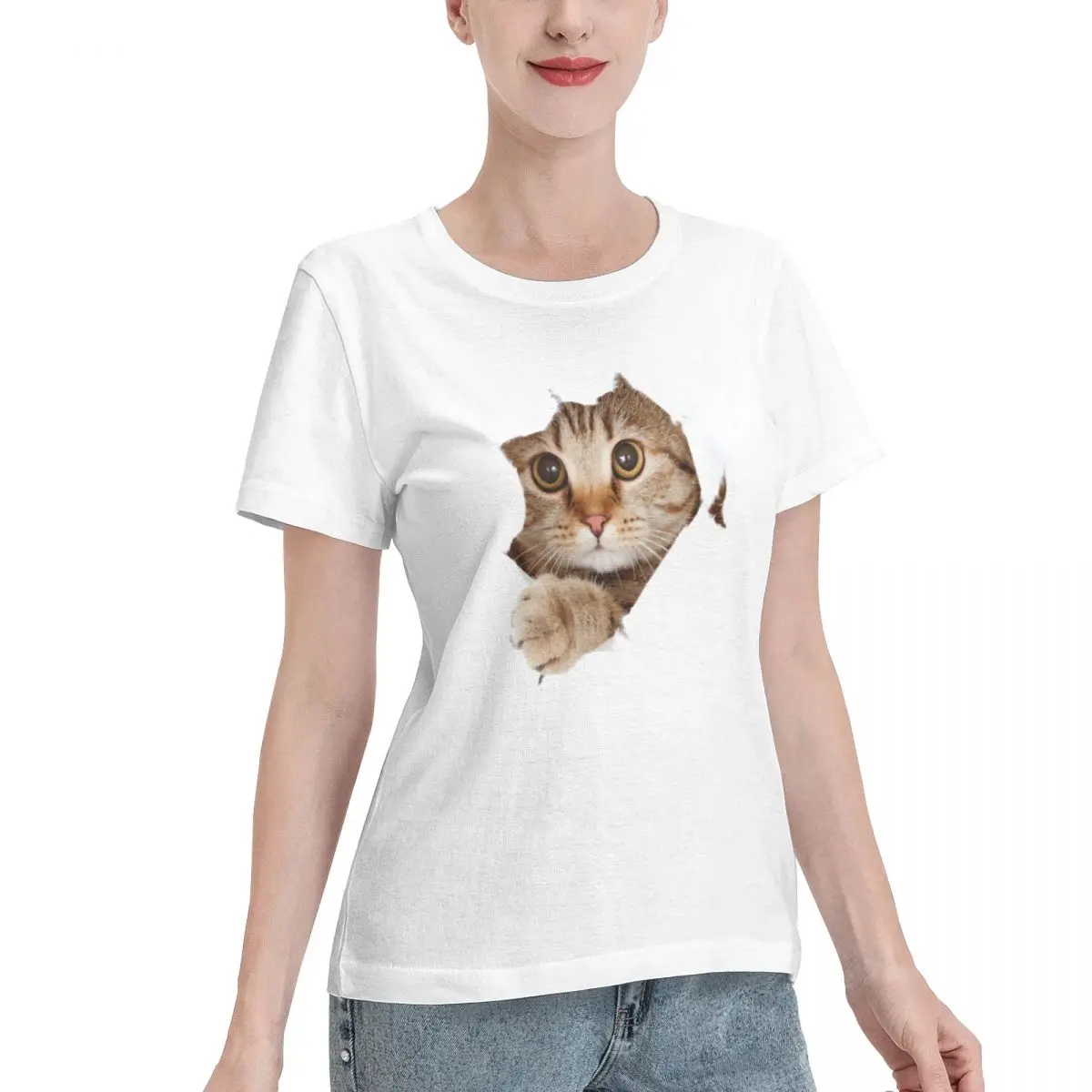 Spring Musthave Cute British Shorthair Cat Women's T-shirt Night Out Relaxed Cut Tshirt