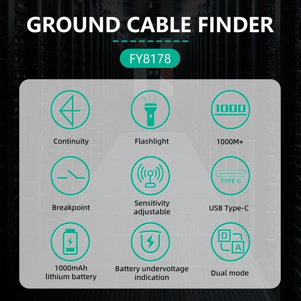 MASTFUYI ชุดเครื่องติดตามสายไฟขั้นสูงพร้อมตัวระบุตำแหน่งข้อบกพร่องด้วยภาพตัวติดตามสายเคเบิลป้องกันการรบกวนมืออาชีพตรวจจับสายใต้ดิน