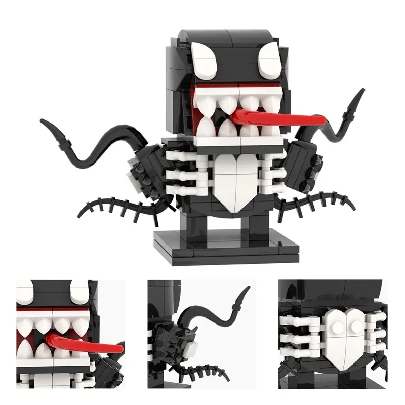 

Модель MOC Black Demon Brickheadz, детская головоломка, сборка, игрушки для мальчика, подарок на день рождения, классический научно-фантастический фильм, набор строительных блоков