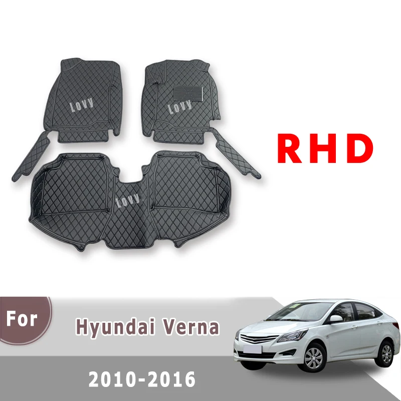 

Right Wheel Carpets Car Floor Mats For Hyundai Solaris Accent Verna 2011 2012 2013 2014 2015 2016 Auto Cover Accessories Decor