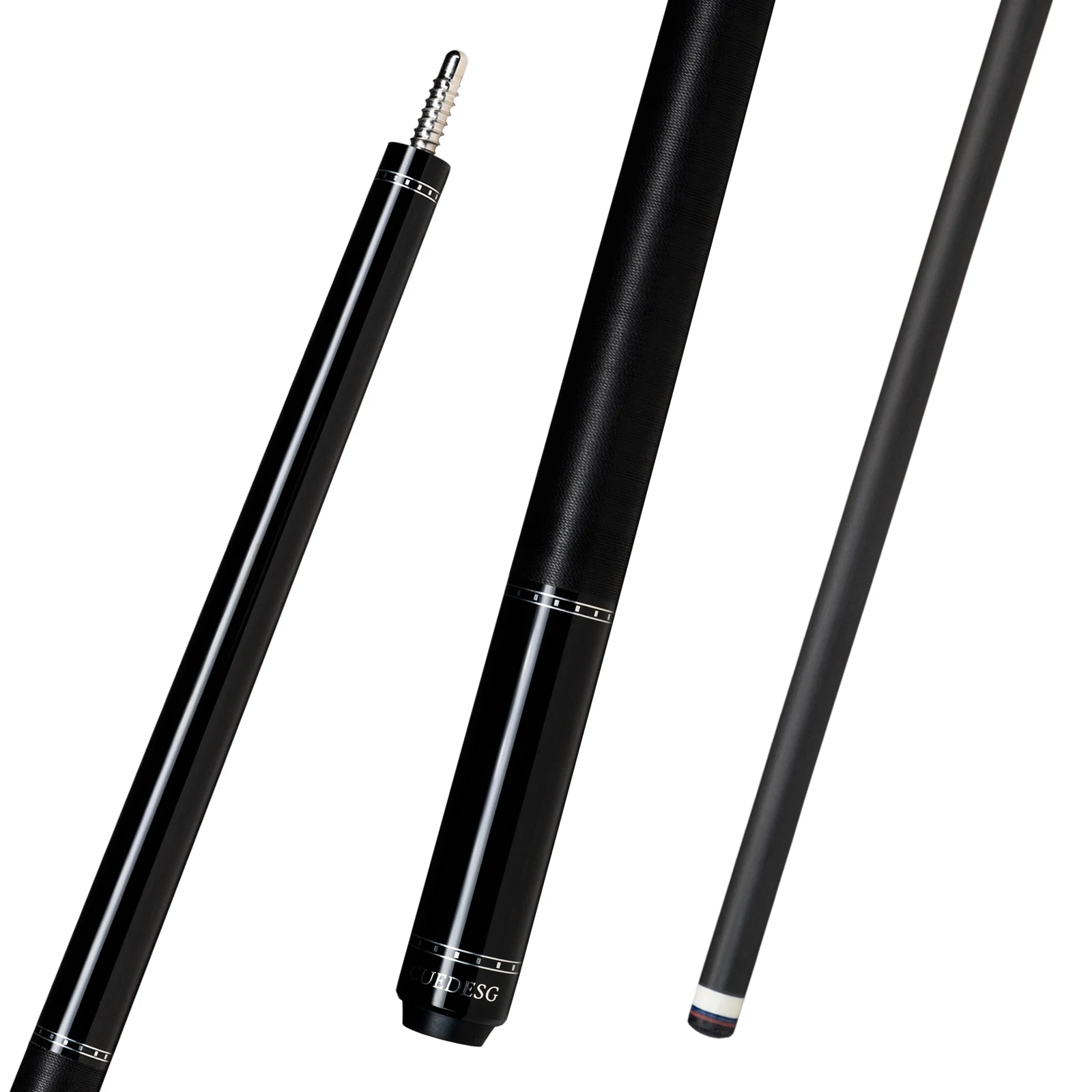 CUEDESG-palo De taco De billar De fibra De carbono, punta De 10,5mm/11,8mm/12,5mm, taco De billar De carbono y ébano negro con bolsa De PU, tacos De billar,구