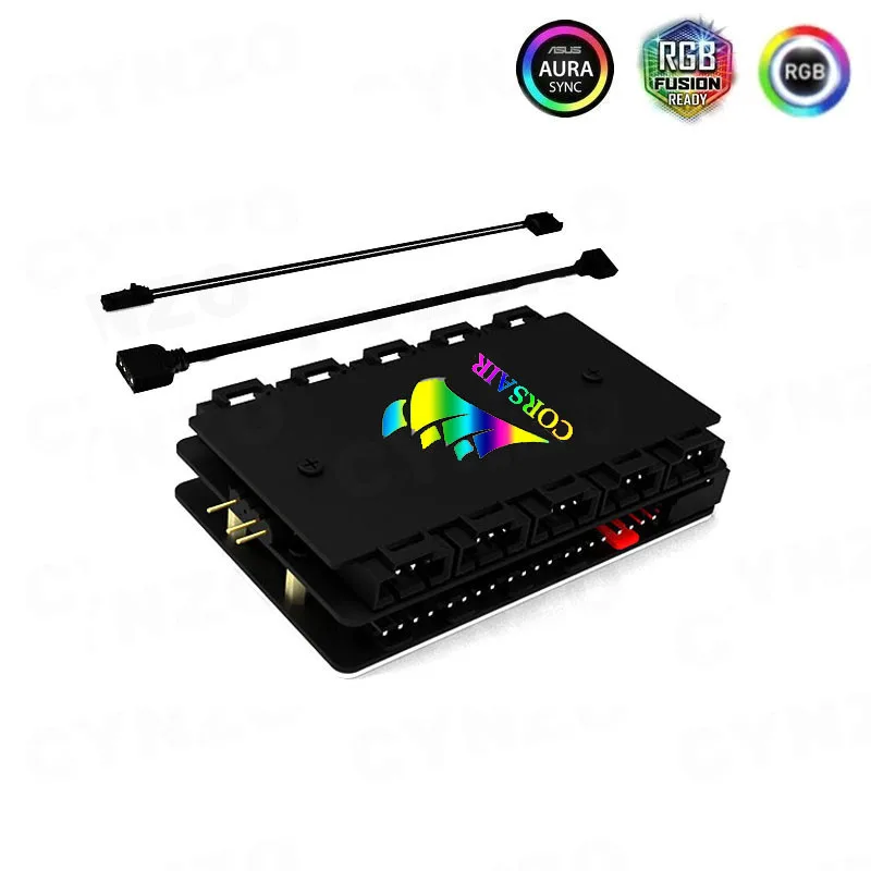 ARGB PWM Computer Case Fan Hub For Corsair ICUE QL LL HD ML 120 140 Series Fan Cooler AURA SYNC MOD PC Accessories