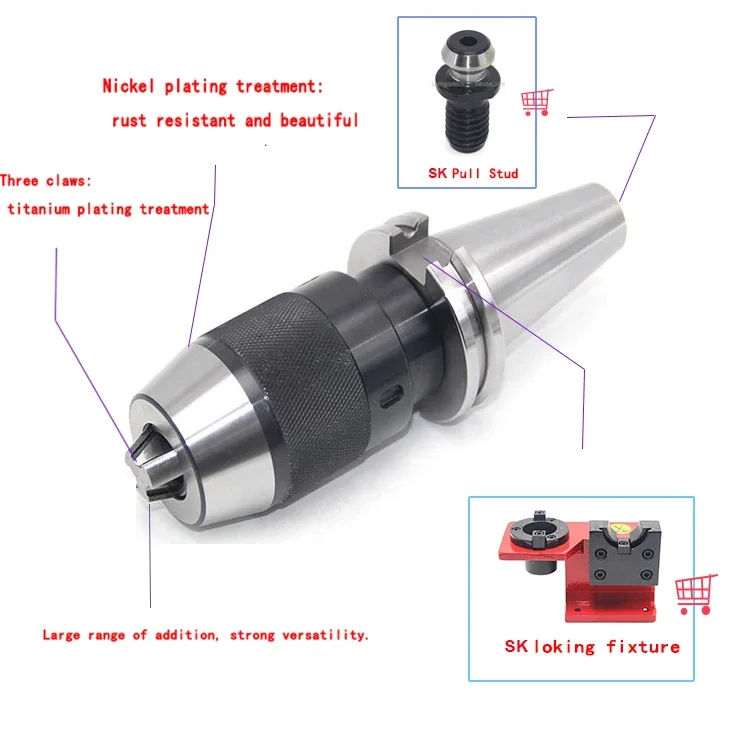 2026 High Quality DIN2080 SK40 Tool Holders APU08 APU13 APU16 Keyless Drill Chuck Arbor Tool Holder for Cnc Machine