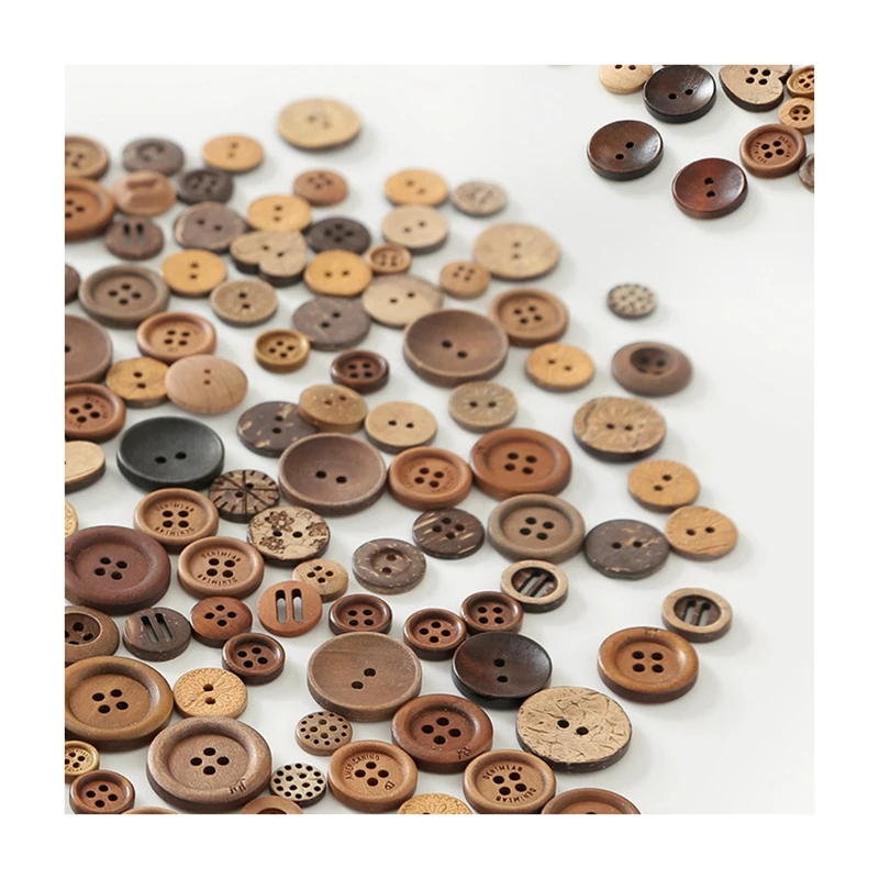 50pcs natural coconut shell buttons vintage Crafts Sewing Scrapbooking  For DIY shoes 、mobile phone、Clothes Handmade buttons