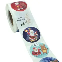 1.5 Inch Merry Christmas Rabbit Stickers Sealing Thank You Sticker Roll for Halloween Gift Packging Decor School Stationery