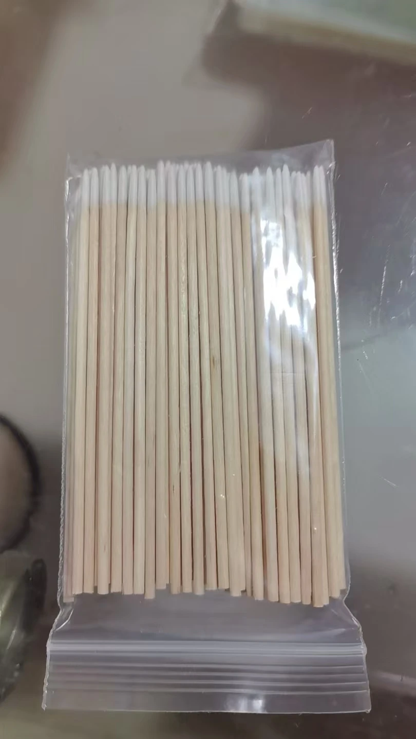 Bulk Pack 100/300/500pcs Disposable Wooden Cotton Swabs Fine Tip Stick Manicure Groove Gap Scrubber for Nail Cleaning