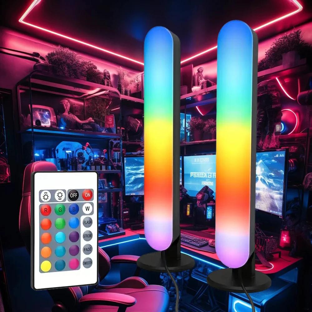 24 Keys IR Remote Control Smart RGB Strip Lights Gaming Lights, TV Ambient Backlight Sync With Music, RGB Desk Lamp For TV, PC