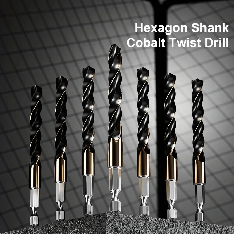 5PC 1.5mm-6.5mm Cobalt Coated Twist Drill Bit Set HSS M35 Gun Drill Bit For Wood/Metal Hole Cutter Power Tools