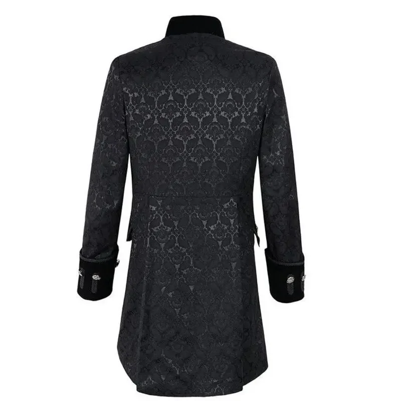 Medieval Vampire Cosplay Costume Steampunk Jacket Vest Coat Victorian Ghost Gothic Blazer Suits Stand Collar Trench Men's Sh@0Z*