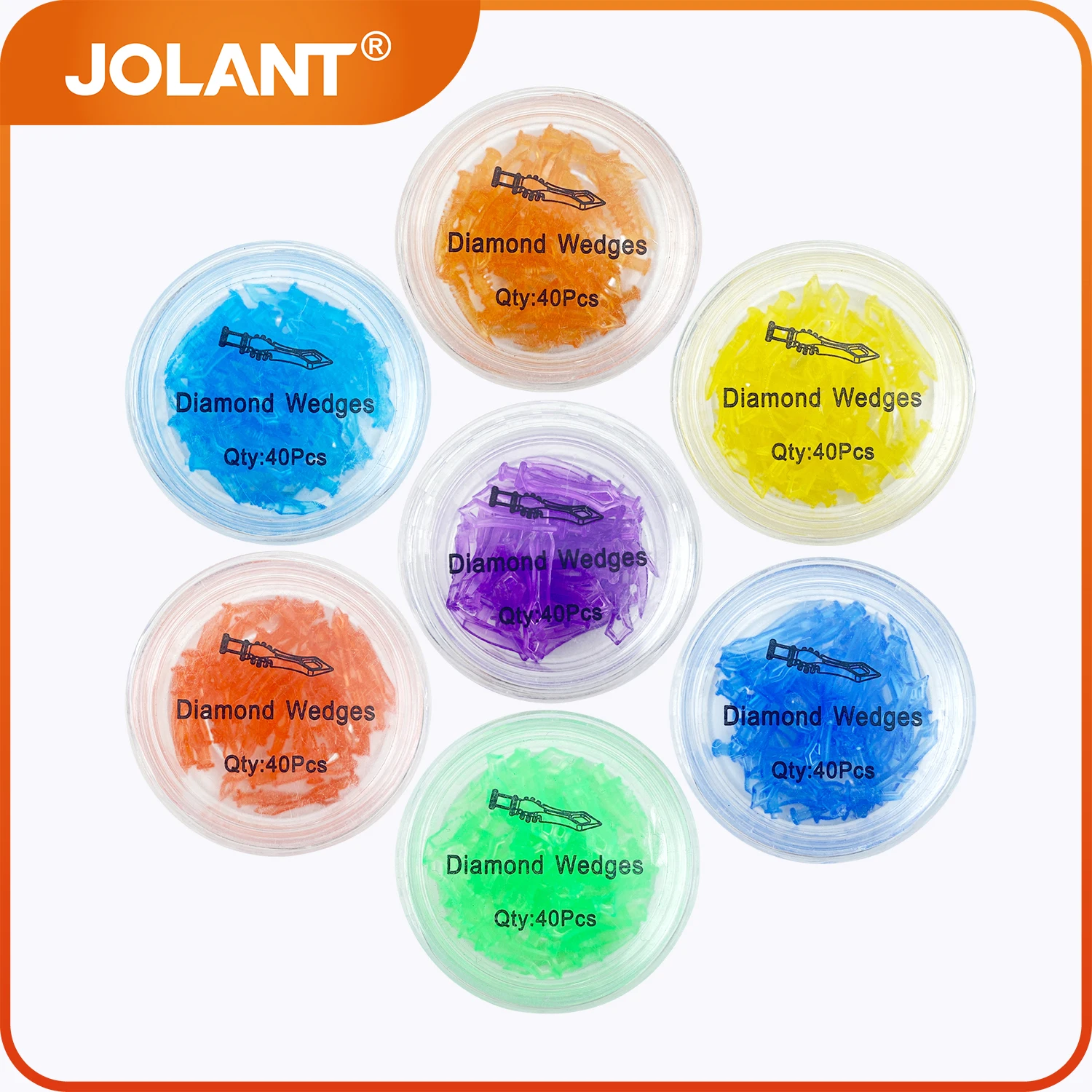 40pcs/Box JOLANT Dental Diamond Wedges 7 Sizes Disposable Adaptive Interdental Teeth Gap Composite Restoration Materials