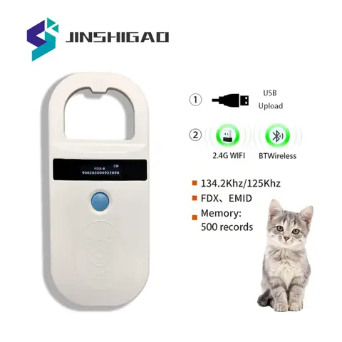 NEW Animal RFID Reader Handheld 134.2KHz 125kHz  Pet Cat Dog Microchip Scanner FDX-B Glass Chip USB/Bluetooth Tag Reader