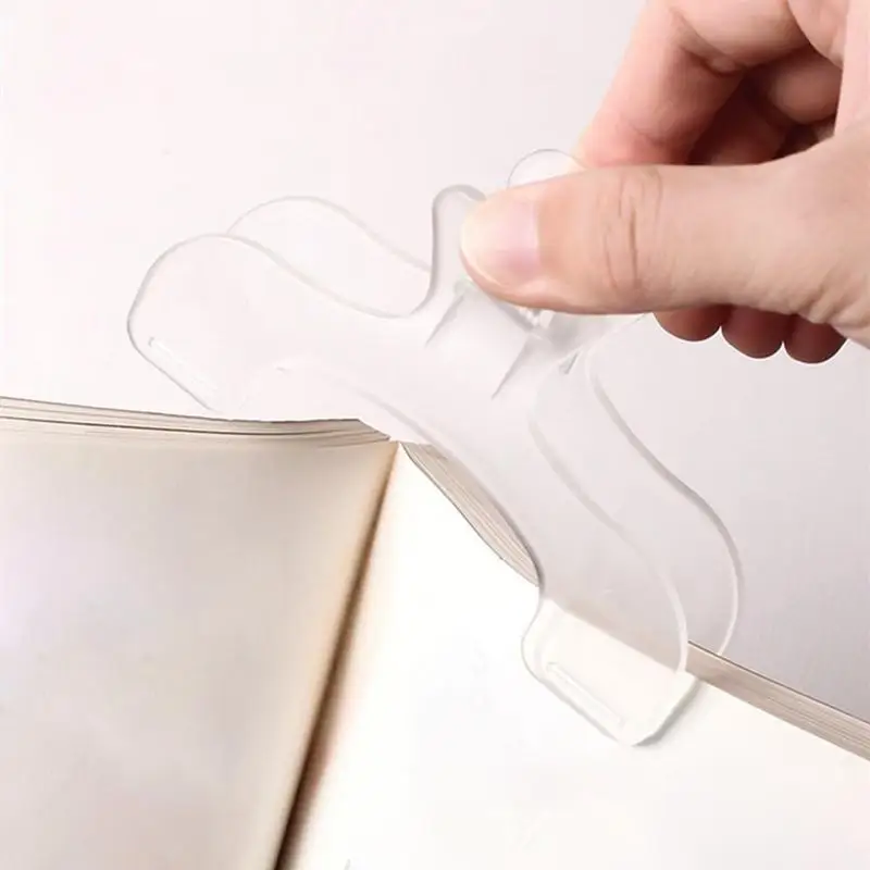 Transparent Book Clips Page Holder Book Marker Music Note Clips For Speech Draft Cooking Recipe Magazines Newspapers Music Book