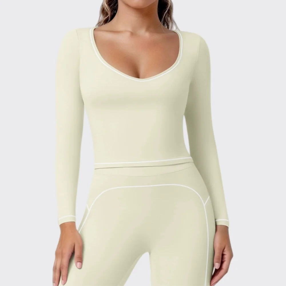 Summer Women's Yoga Shirt Long Sleeve Sportswear Gym Breathable Quick Dry Sports Top Pilates Dance Ballet Tops Slim Fit T-Shirt
