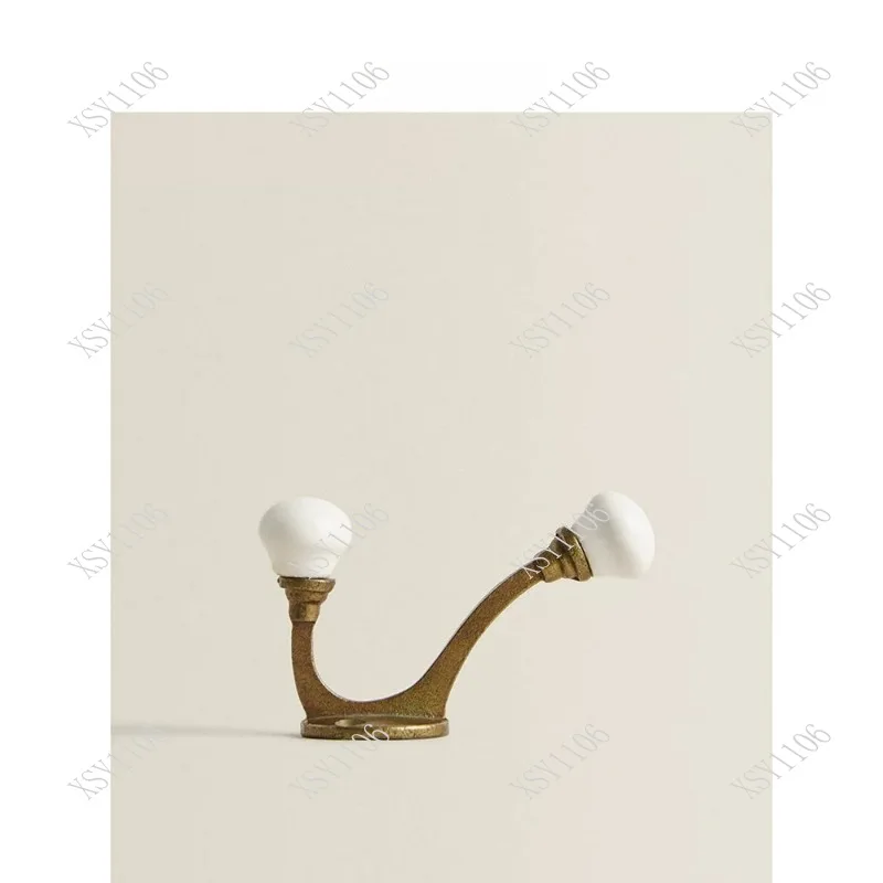 

European Retro Double Wall Hooks Household Hotel Wall Mount Hanger For Towel Clothes Decor Storage