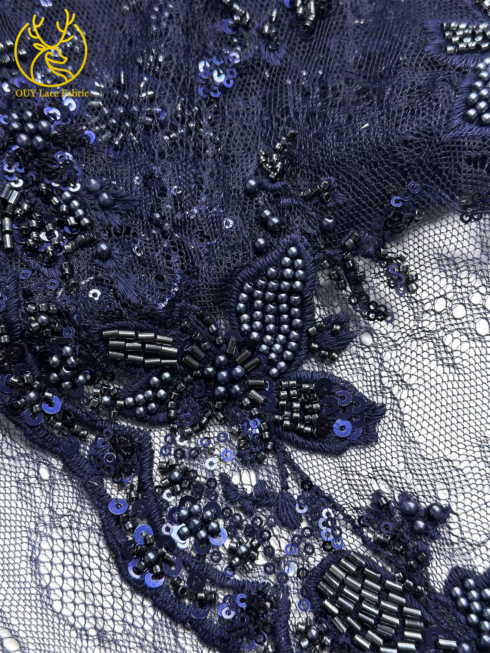 Grün Frankreich Damen Kleid Perlen Spitze Stoff 2026 Hochwertige afrikanische Stickerei Pailletten Spitze Stoff Party Abendkleid Stoff – Detail 26