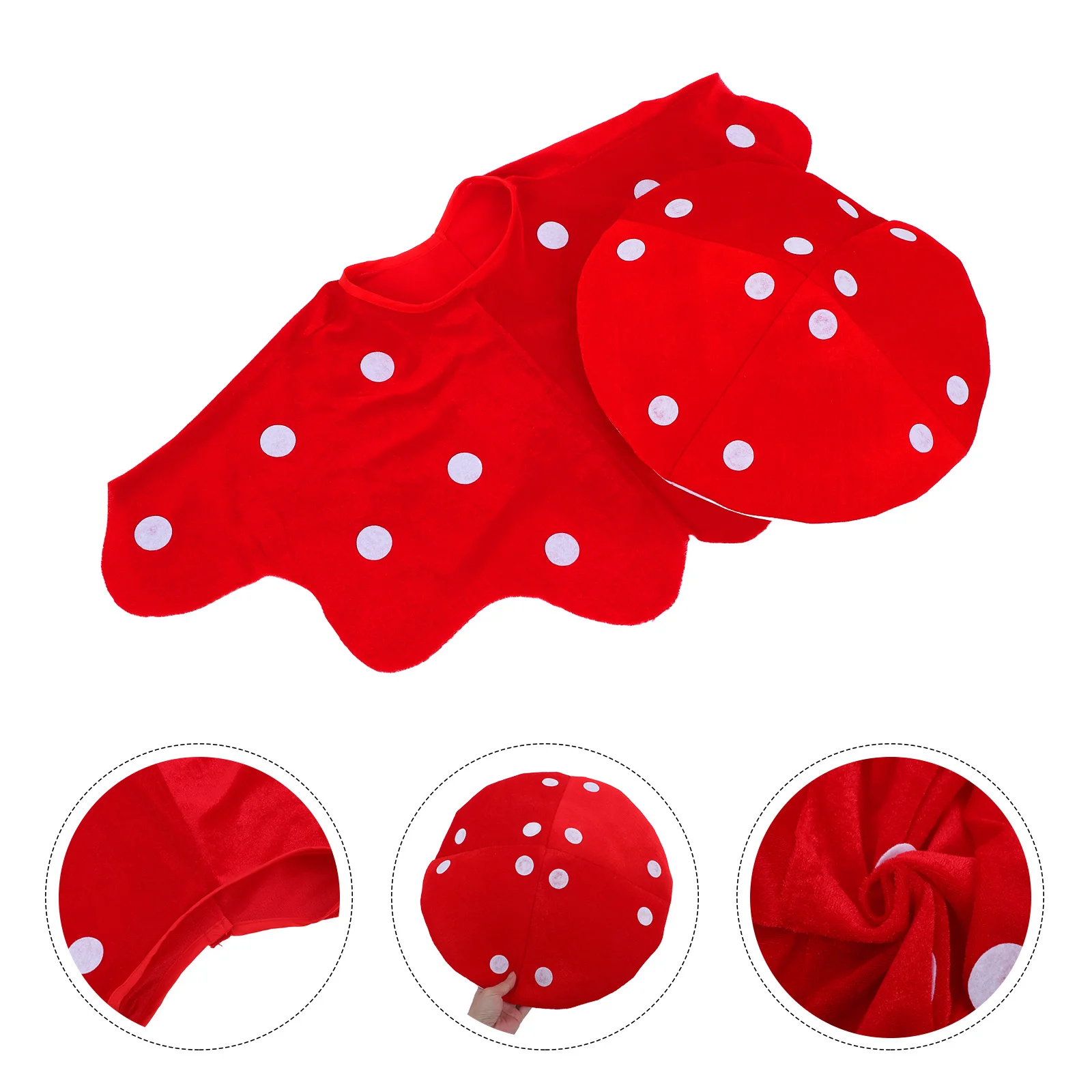 Mushroom Hat Shawl Set Halloween for Kids Costumes Baby Cap Toddler Accessories Women Spot