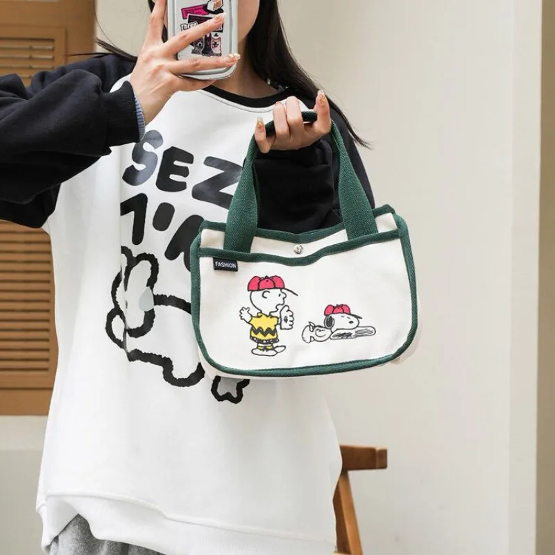 Snoopy New Fun Creative Cartoon Cute Student Creative Casual Fashion Personality High-Looking Versatile Storage Canvas Bag Gift