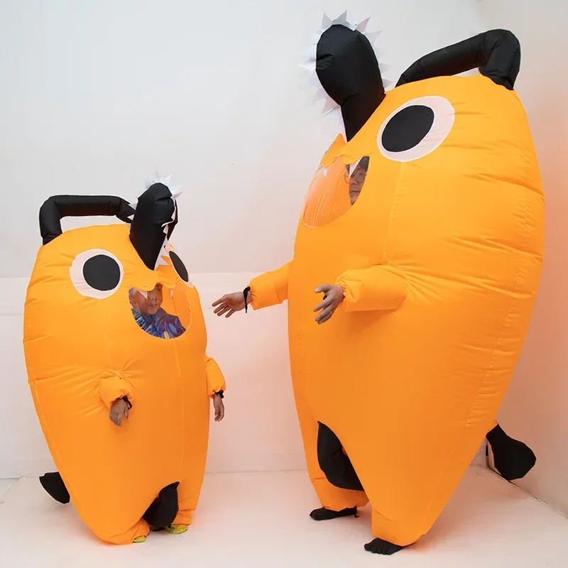 Motosega Uomo Costume Gonfiabile Pochita Bambino Adulto Uomo Ragazzo Donna Ragazza Anime Vestito Cosplay Eroe dell'Inferno Diavolo Carnevale di Halloween MN