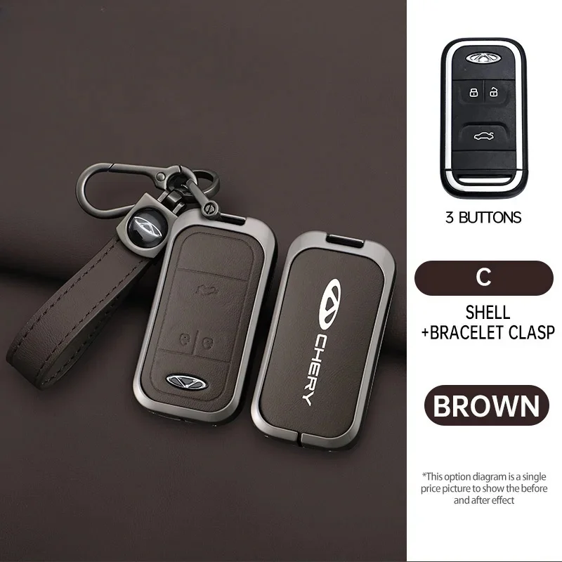 

new For Chery Tiggo 3 4 5txs Tiggo 7 8 5X Arrizo 5 2019 2020 2021 Protector Zinc Alloy Car Key Case Cover Shell Holder Fob