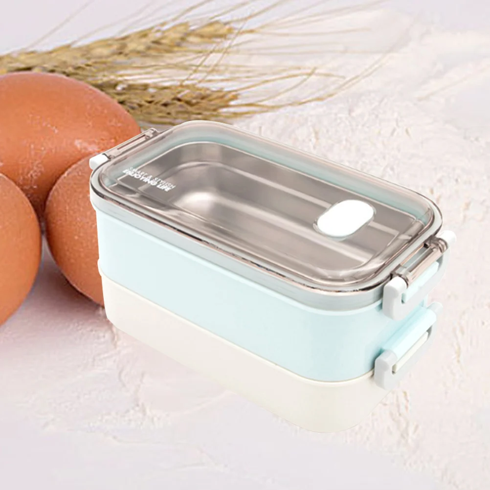 

1Pcs Thermal Lunch Box 304 Stainless Steel Double Layer Leakproof Food Container Large Capacity Food Storage for Students Office
