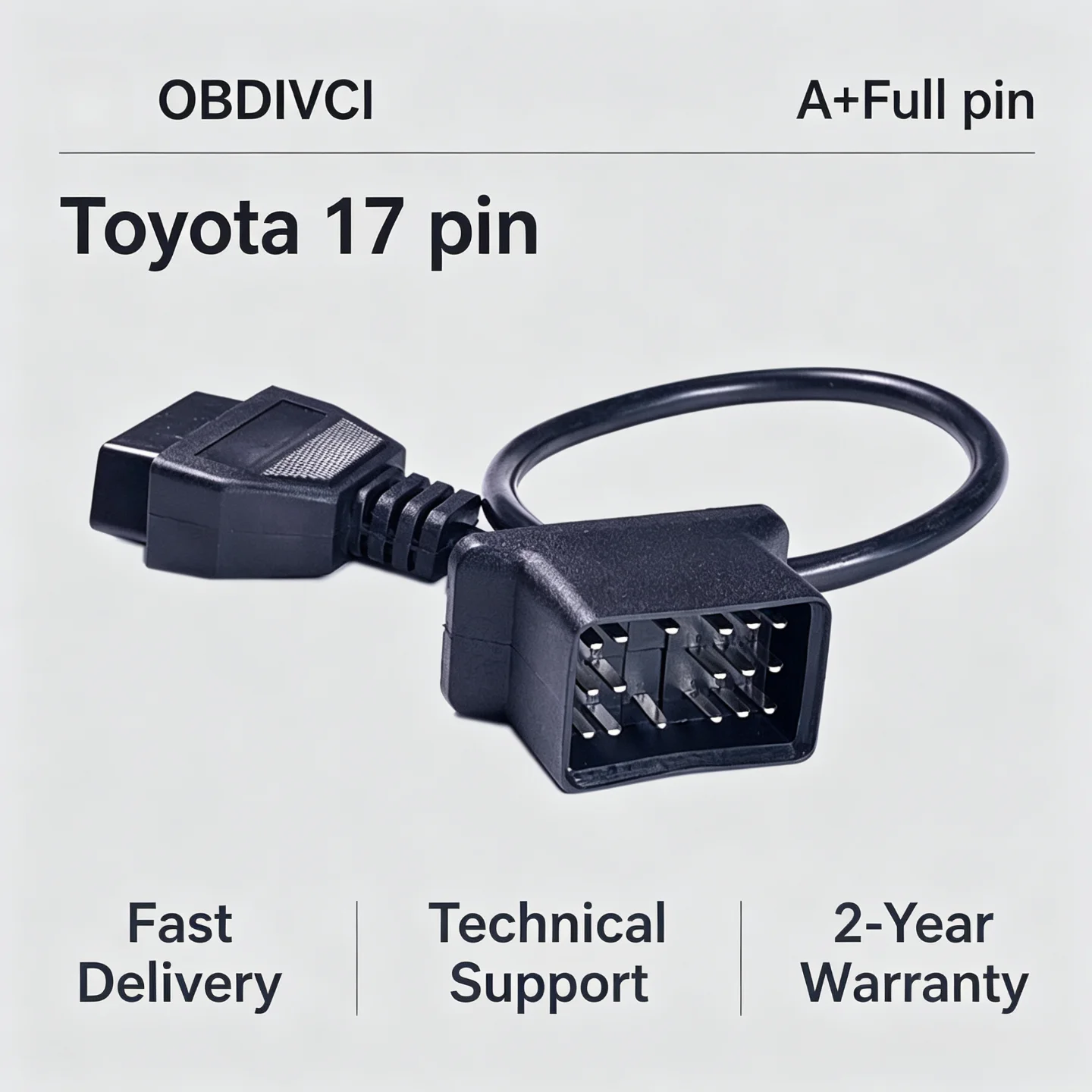 Low Price Car OBD II Cable For To-yo-ta 17Pin Male To 16Pin OBD 2 Female Diagnostic Connector For To-yo-ta 17 Pin OBDII Adapter