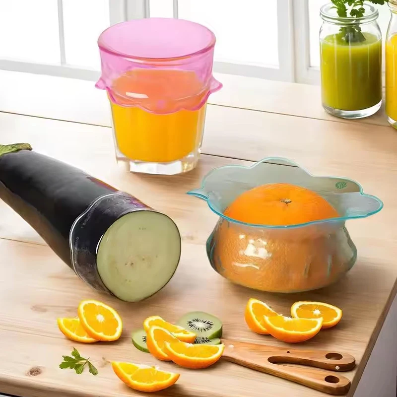 Juego de tapas elásticas de silicona, cubiertas reutilizables para cuencos con forma de pétalo de comida, cubiertas elásticas para contenedores de alimentos que mantienen los alimentos frescos