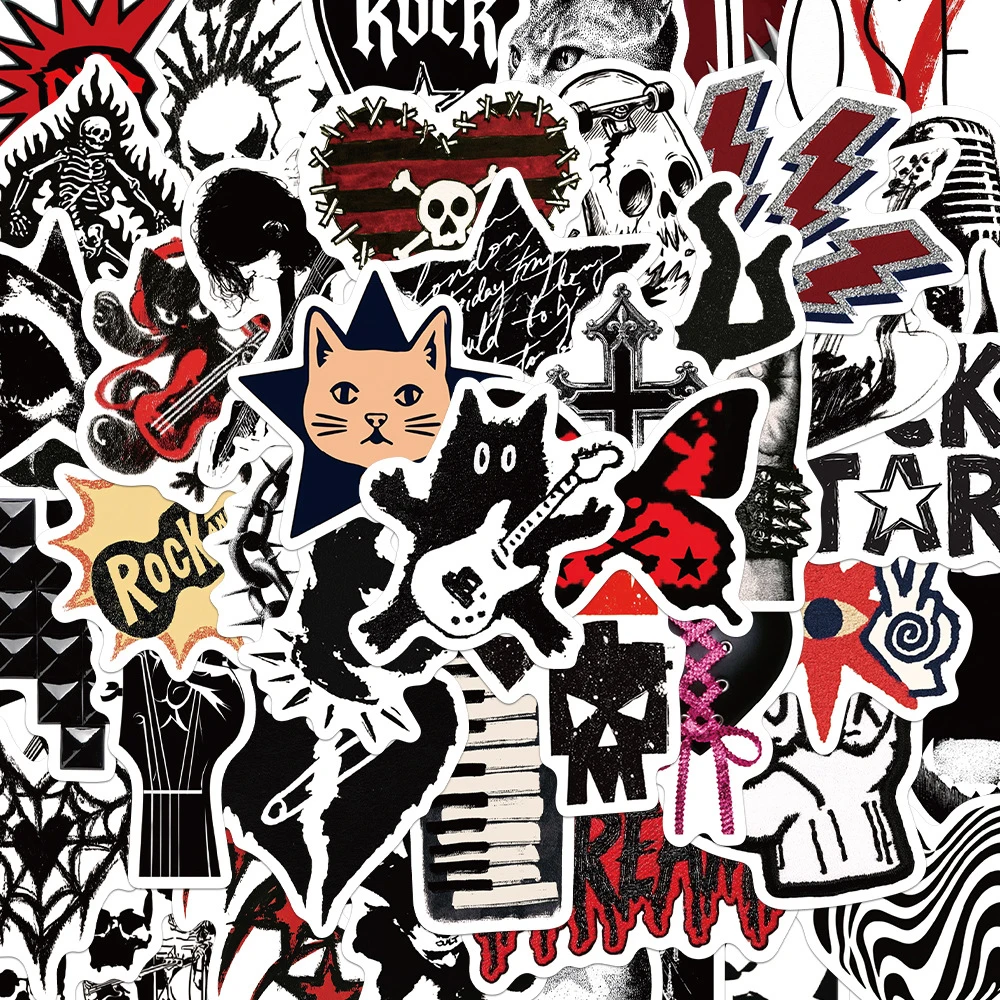 10/30/50pcs Dark Punk Subculture Graffiti Stickers Retro Y2K Gothic Aesthetic Sticker DIY Luggage Skateboard Phone Cool Decals