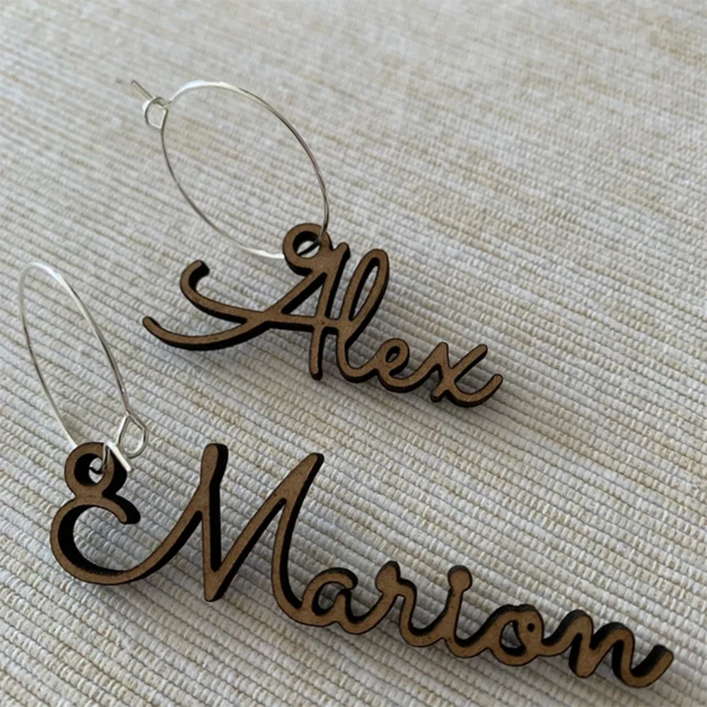 Personalized Wine Glass Charm Custom Wedding Drink Tags Name Gift Wedding Bridal Shower Decor Party Cut Acrylic Table PlaceCards
