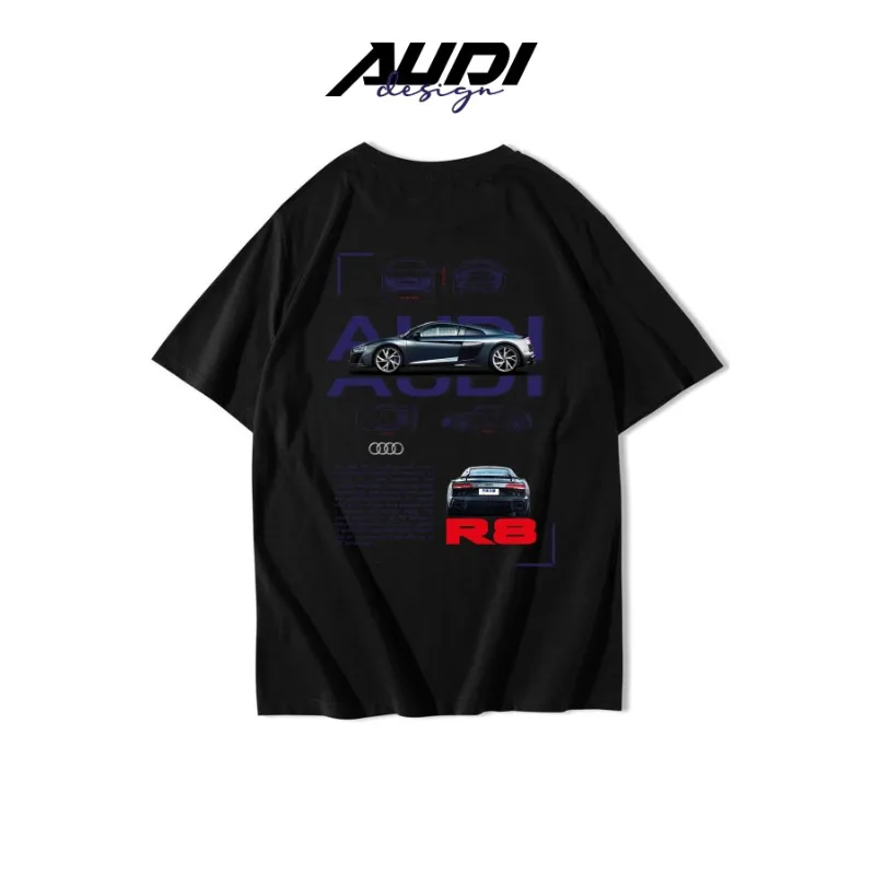 جديد أودي TCR المشجعين ملابس السباق F1 الرجال تنفس قصيرة الأكمام الجولة الرقبة فضفاضة تي شيرت الرجال والنساء نفس قميص علوي