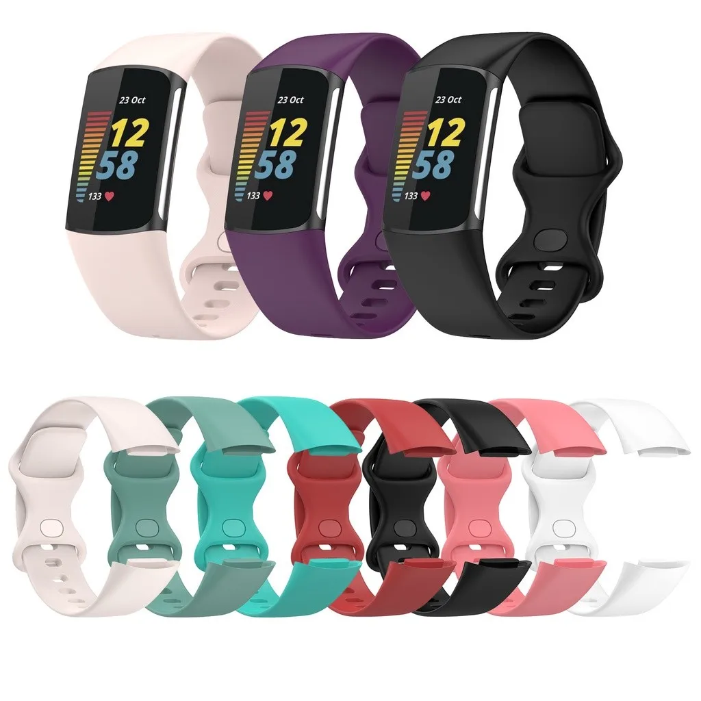 For Fitbit Charge 5 6 Soft Silicone Strap Replacement Watch Band