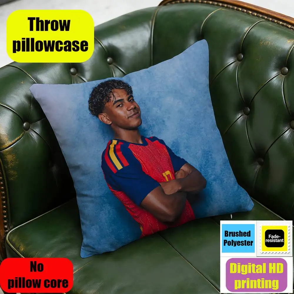 30cm 40cm 45cm 50cm 60cm 65cm Custom Square Pillowcase Pad Cushion Cover For L-Lamine Y-Yamal Spain Throw Pillow Case