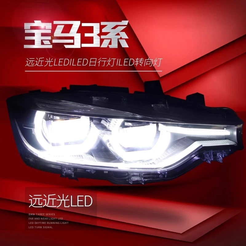 

FOR 13-15 BMW 3 Series F30 headlight assembly F35 modified with new spoon-shaped daytime running lights LED headlights