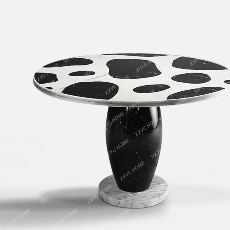 Light luxury modern simple natural marble coffee table living room round table