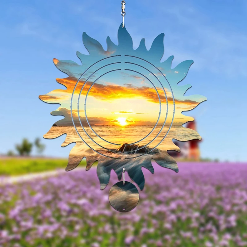 Sublimação Vento Spinner para Decorações Indoor e Outdoor, Perfeito para a Mãe, Esposa Presente, 6Pcs