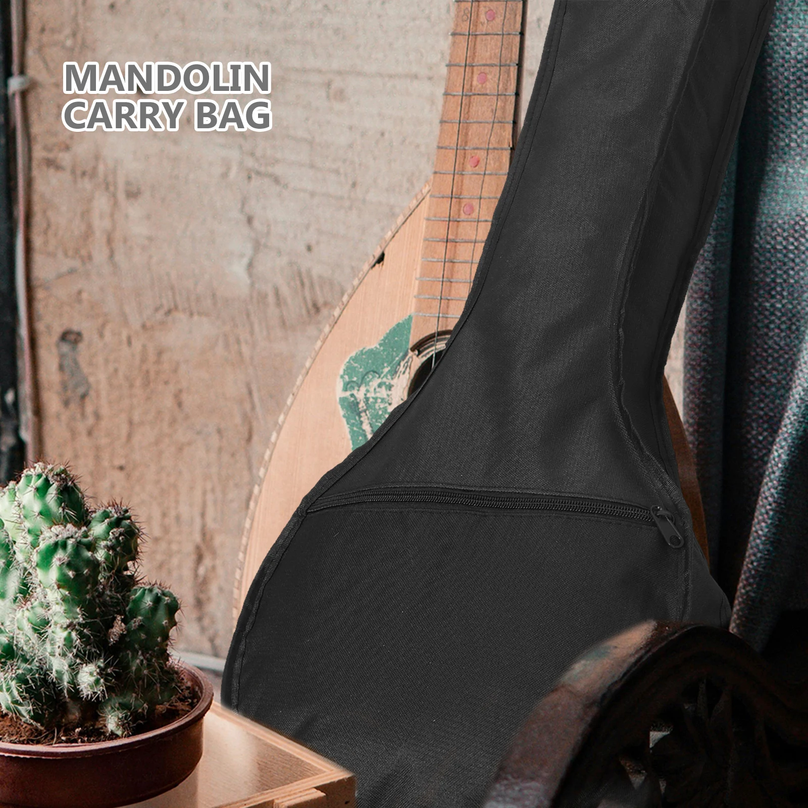 

Mandolin Bag Lightweight Padded Backpack for Musical Instruments Storage Case Shockproof Cover Holder Extra Pocket