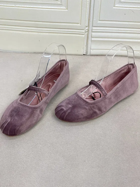 

Comfortable round Toe Flat Bot Faionable Pure Color Women's Slip-On oes Casual Sle Low Heel Rubber Outsole Daily Wear