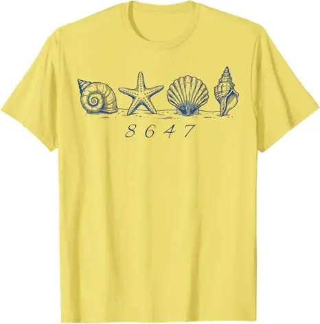 Y2k 86 47 Seashells Sea Shells Beach Funny 8647 Cat Patriotisches T-Shirt USA Flag Sunglasses Graphic Clothing Sommermode T-Shirt – Detail 5