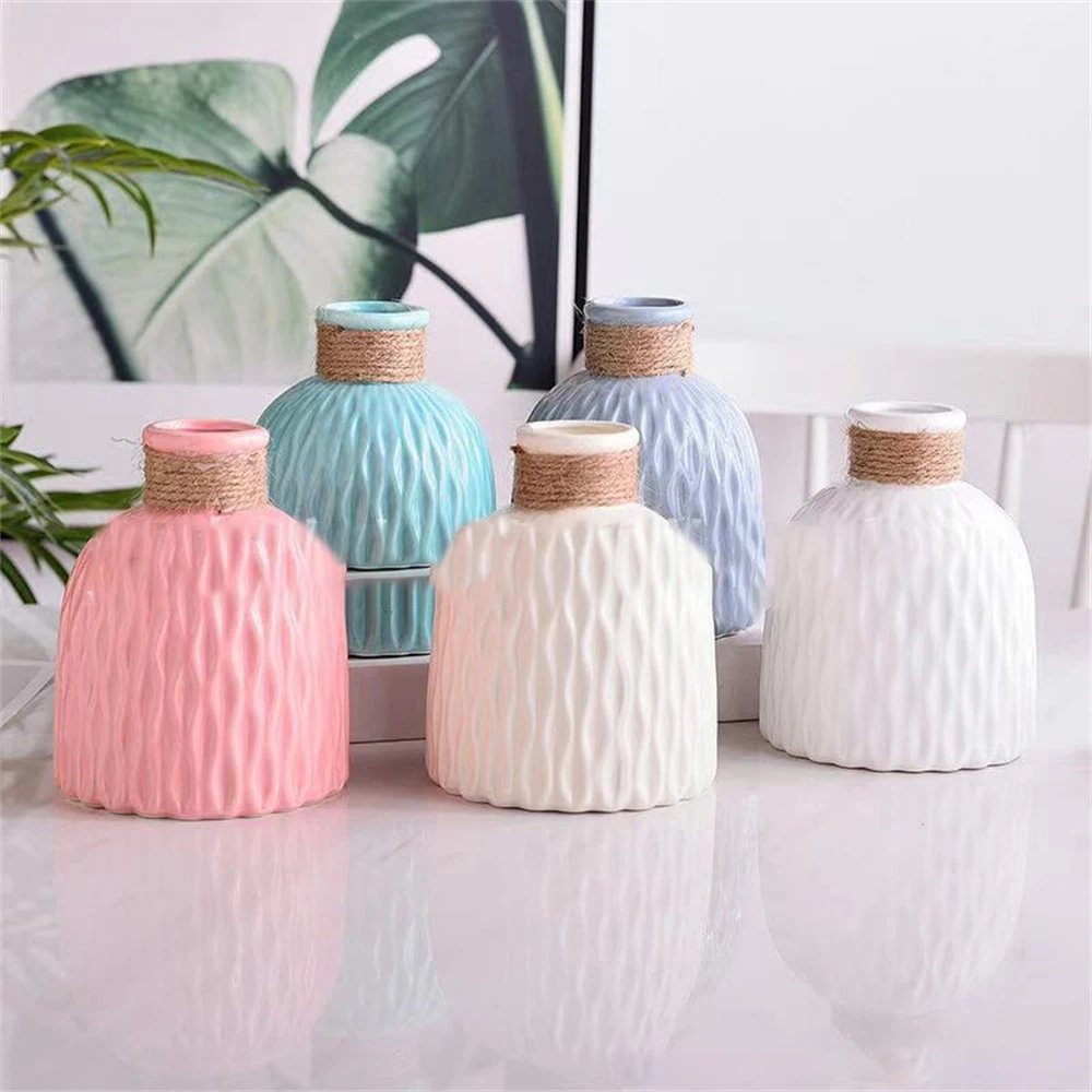 Vase For Wedding Birthday Decor Modern Origami Simple Abs Home Decoration For Desktop Drop-resistant Melamine Vase White