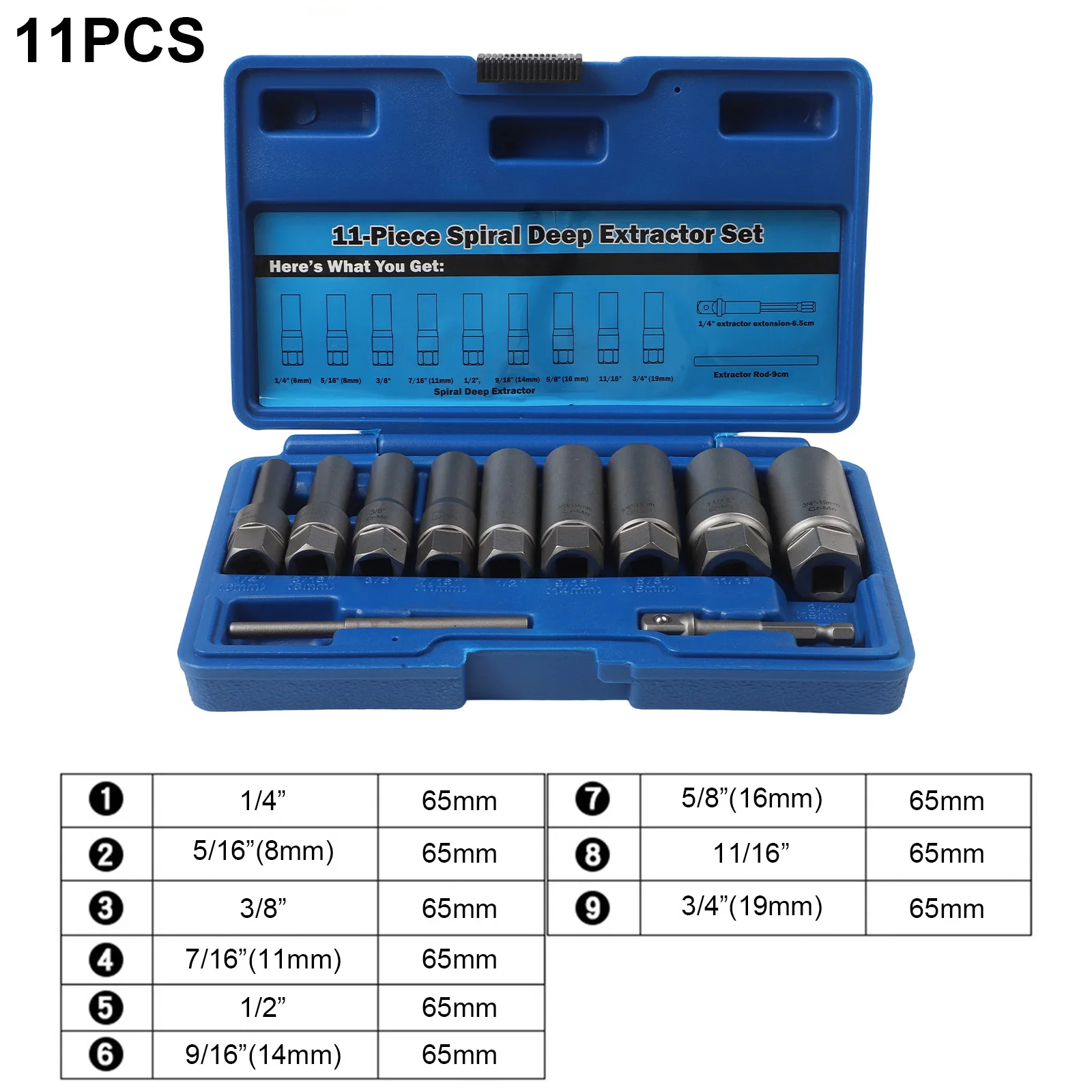 Adapter Socket Wrench Set Deep Socket Set Extractor Sizes 1 4 To 19mm Special Reverse Type Thread Spiral Cut Teeth Grip