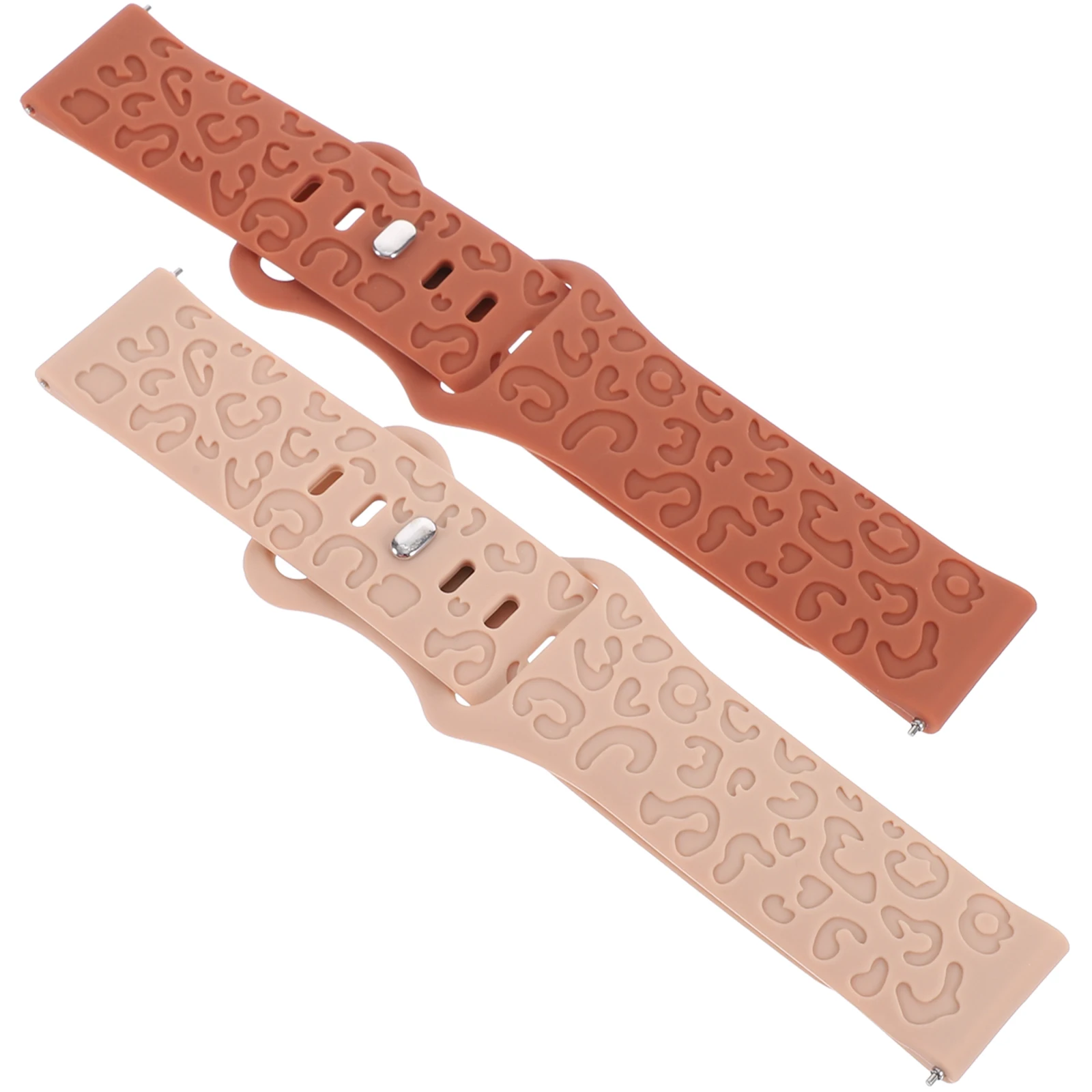 

2pcs Silicone Leopard Pattern Watch Accessories Adjustable Straps Replacement For Watches