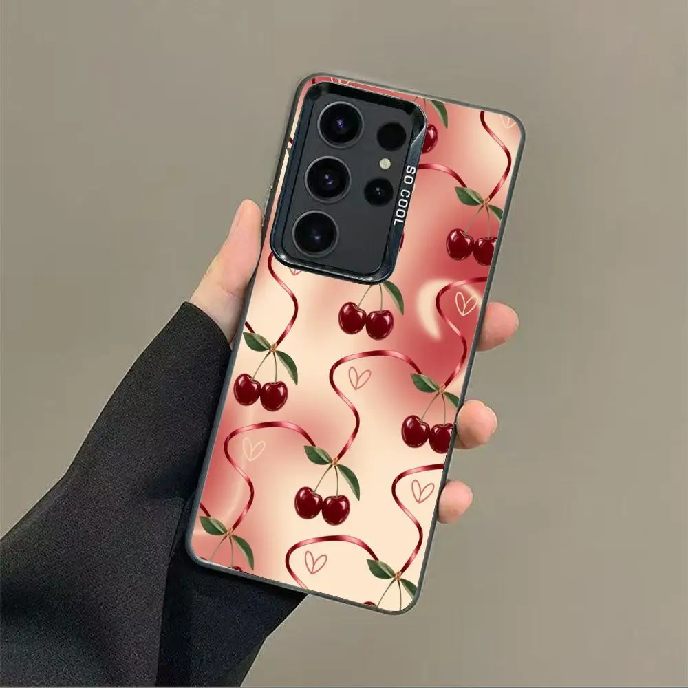 

Full of cherries case for Galaxy S25 S24 S23 S22 S21 S20 Ultra/ FE/Plus shock-proof rear cover anti-fingerprint