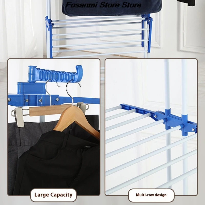 Foldable Wing Shape Drying Rack 3 Tier Indoor Outdoor Portable Laundry Stand With Wheels For Balcony Bathroom Towel Clothes