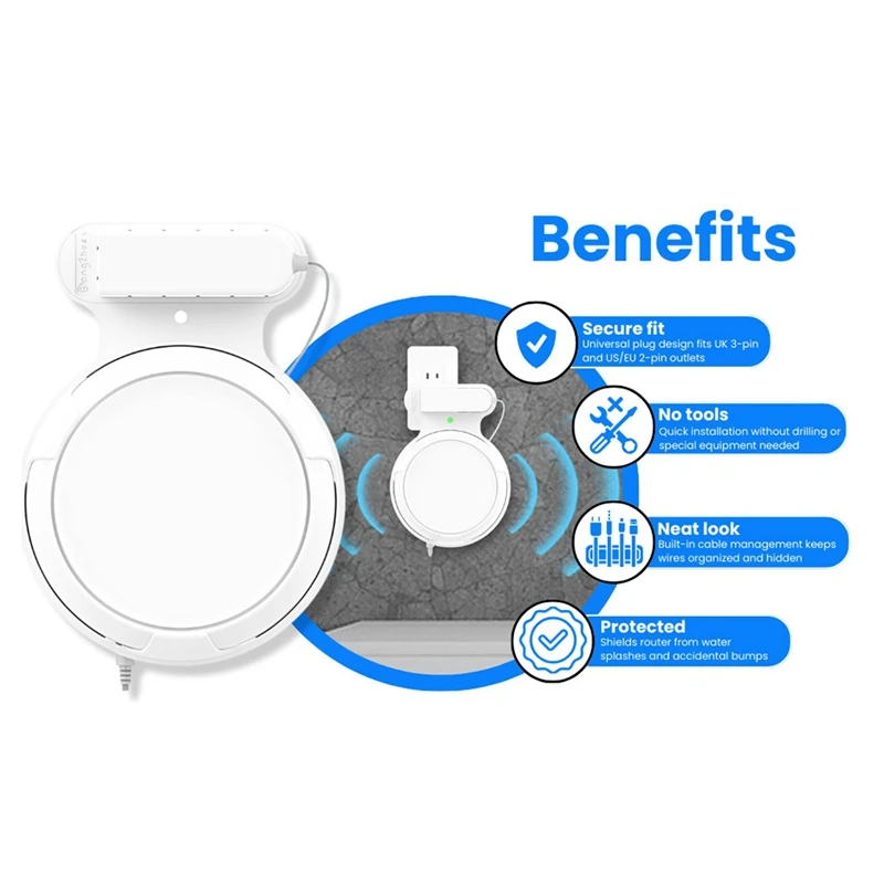 Router Wall Mount For TP-Link Deco BE23/BE25/BE3600/BE5000 Wifi 7 Wall Mount Home Wifi System 2Pcs-Elect