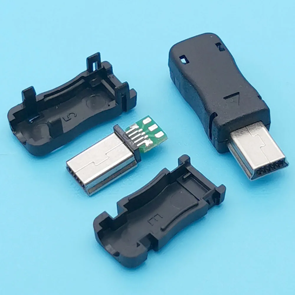 

5Sets Mini USB Male Plug Connector (3 IN 1 )Male Mini USB Jack 2.0 5PIN Plug Socket With Plastic Cover For Kinds of DIY