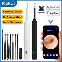KERUI 5MP Smart Visual Ear Cleaner with Camera Ear Wax Removal Tool WIFI Connection 6 LED Lights Earpick for Android / IOS