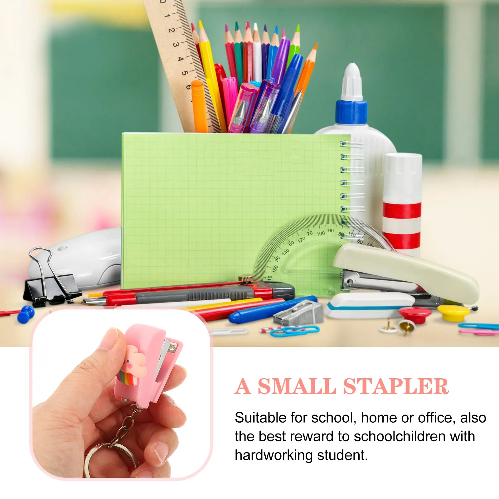 

1 set 1 Set Mini Lightweight Compact For School Office Home Use Small Stapler Desk Stapler Cute Stationery Office Supplies