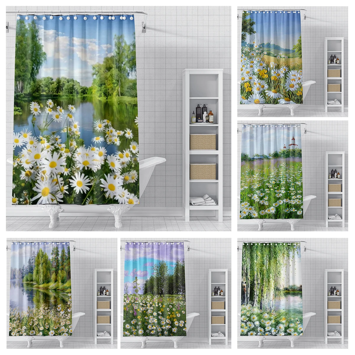 home shower Oil painting style curtains for bathroom waterproof fabric bathroom Curtains modern shower curtain 180x200 240x200