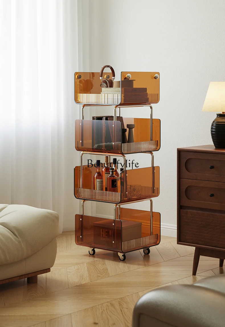 

Acrylic Bookshelf Living Room Floor-standing Storage Rack Home Use
