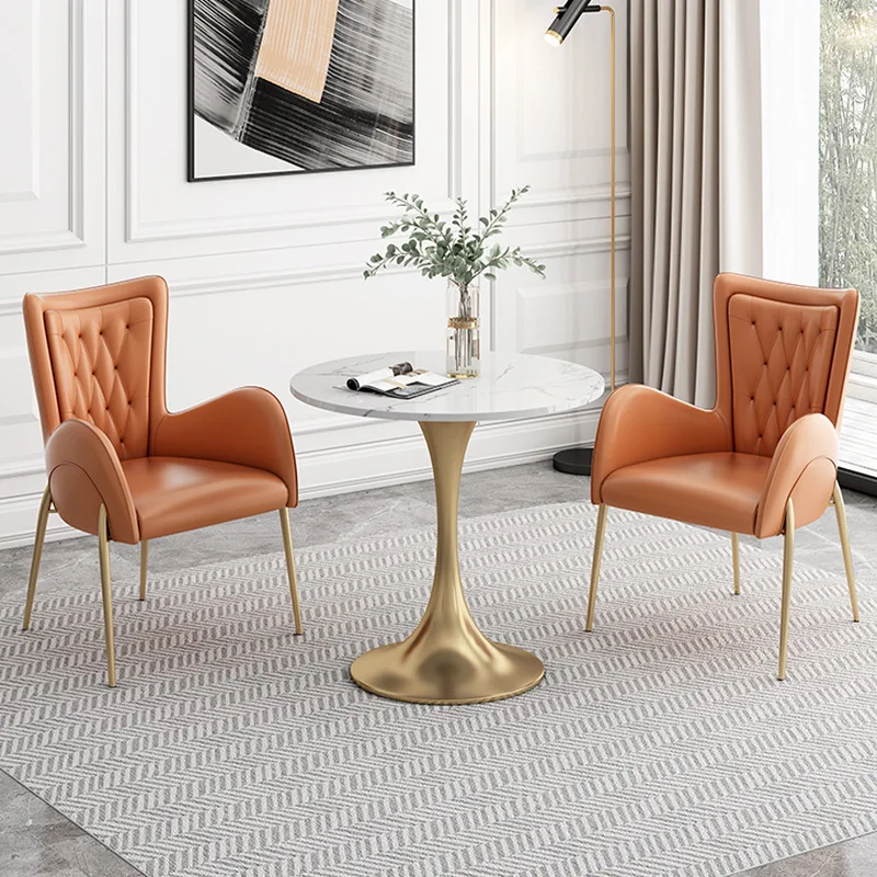 Light luxury negotiation tables and chairs restaurant cafe reception clothing store beauty salon dining table round table