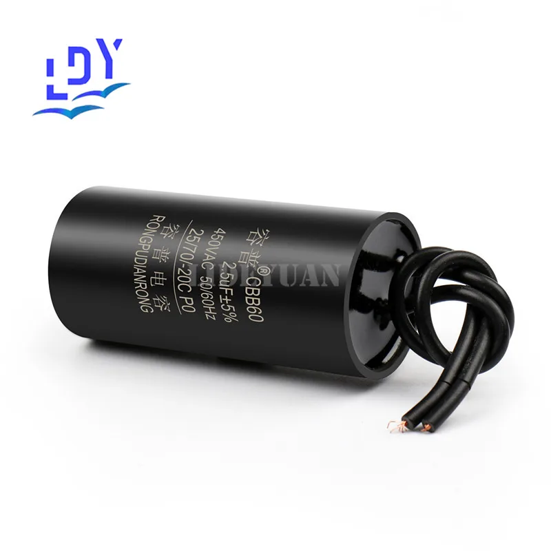 1Pcs CBB60 Motor Run Capacitor 450V AC Starting Capacitors13.0UF8.0UF4.5UF1.8UF1.0UF 1.2UF1.1UF Water Pump For Washing Machine